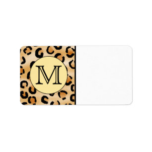Personalized Monogram Leopard Print Pattern. Label