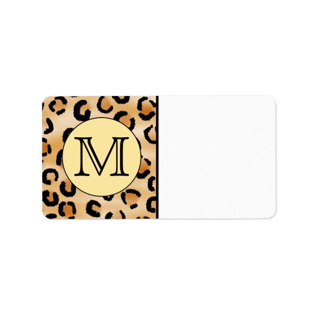 Personalized Monogram Leopard Print Pattern. Label (Front)