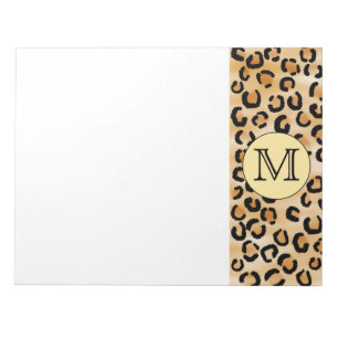 Personalized Monogram Leopard Print Pattern. Notepad