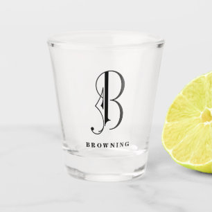Personalized Monogram Letter B with Last Name Shot Glass