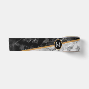 Personalized Monogram Letter Black White Ribbon Satin Ribbon