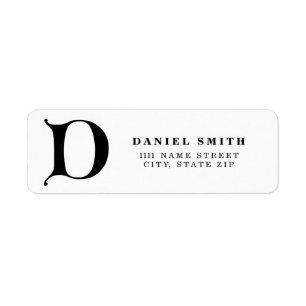 Personalized Monogram letter D - black colour