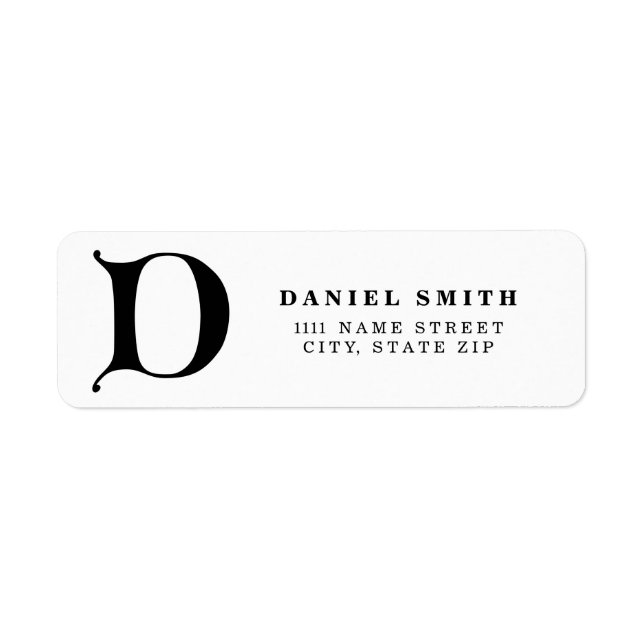 Personalized Monogram letter D - black colour (Front)