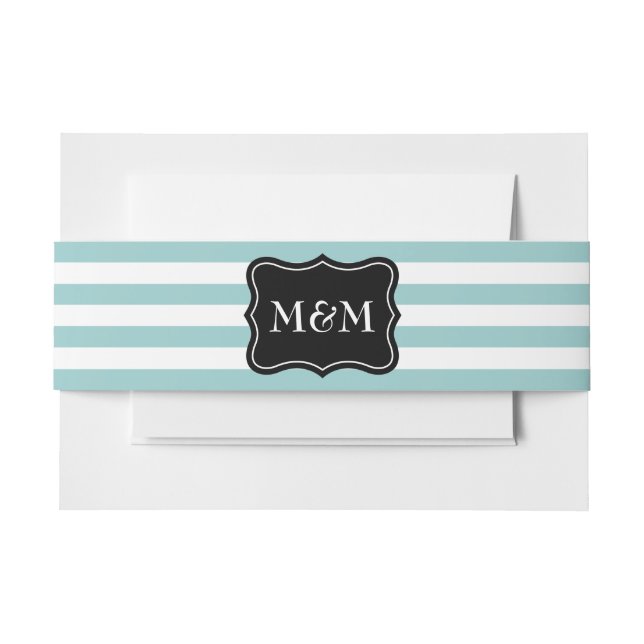 Personalized monogram letter envelope belly band invitation belly band (Front Example)