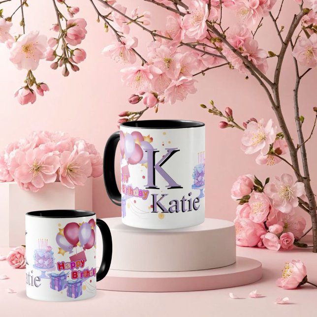 Personalized Monogram Letter K Mug - Custom Name   (Créateur téléchargé)