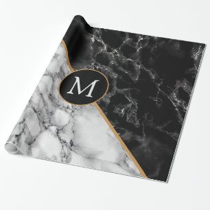 Personalized Monogram Letter Marble Wrapping Paper