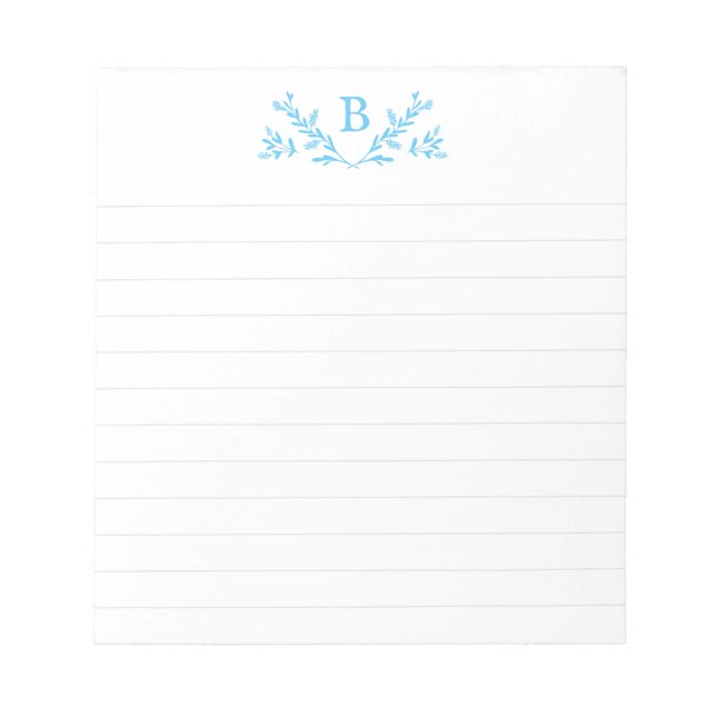 Personalized Monogram Lined Notepad (Front)