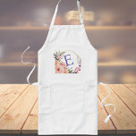 Personalized Monogram  Long Apron<br><div class="desc">Bloom in the kitchen with this charming, personalized apron! Featuring a beautiful floral design and your own monogram, this apron is perfect for the chef who loves to add a touch of style to their culinary creations. Makes a delightful gift for yourself or the baker in your life! This customized...</div>