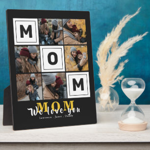 Personalized monogram Love You mom family Photos Plaque