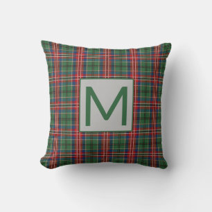 Personalized Monogram MacCulloch Plaid Tartan Throw Pillow