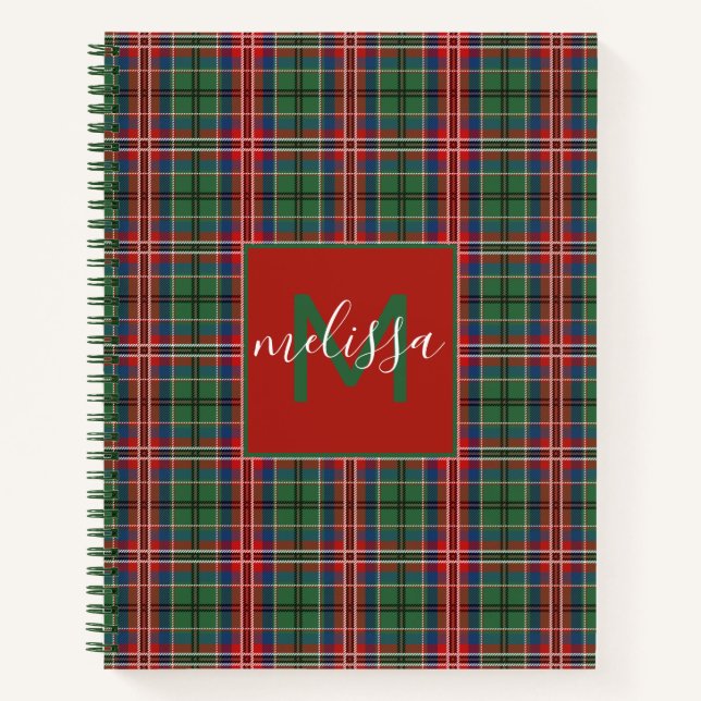 Personalized Monogram MacCulloch Tartan Plaid Notebook (Front)
