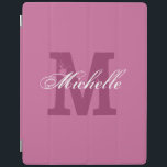 Personalized monogram magnetic iPad cover | Pink<br><div class="desc">Personalized monogram magnetic iPad cover | Pink. Custom name cover with monogrammed letter. Vintage and elegant script typography text. Nice gift idea for Birthday or Christmas. Suitable for men women and kids.</div>