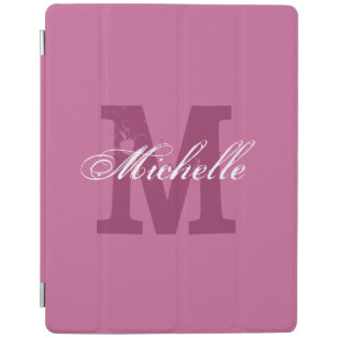 Personalized monogram magnetic iPad cover   Pink