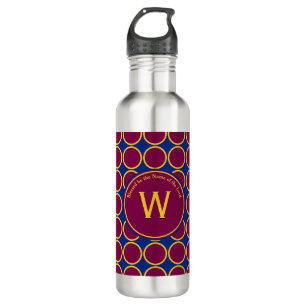 Personalized Monogram Maroon CIRCLES 710 Ml Water Bottle