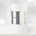 Personalized Monogram Men's Birthday Beer Mug Gift<br><div class="desc">Personalize this stylish birthday beer mug with your custom monogram initial and age.</div>
