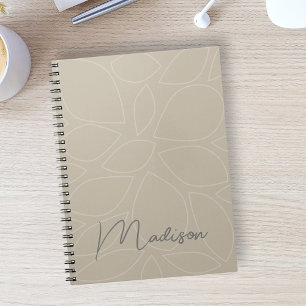 Personalized Monogram Minimalist Pattern Notebook