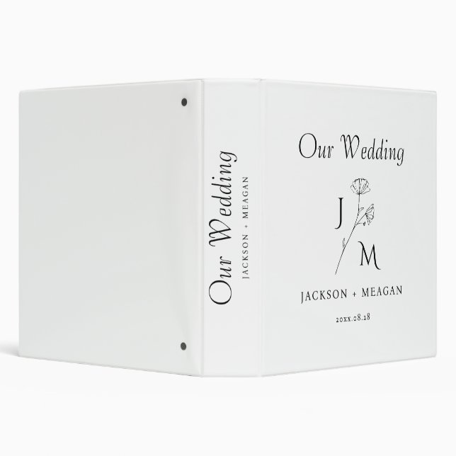 Personalized Monogram Minimalist Wedding Binder (Background)