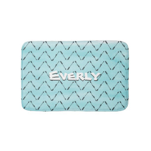Personalized Monogram Mint Aztec Arrow Pattern Bath Mat
