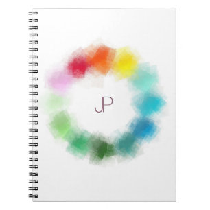 Personalized Monogram Modern Colourful Template Notebook