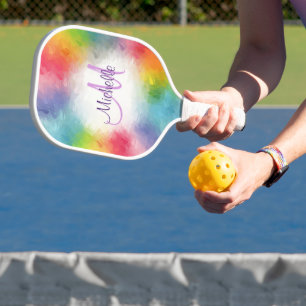 Personalized Monogram Modern Colourful Template Pickleball Paddle