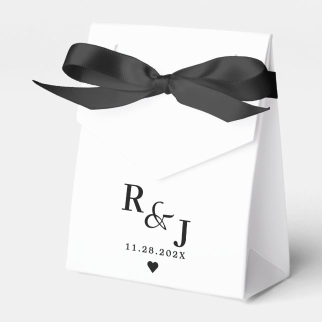 Personalized Monogram Modern Elegance Wedding Favor Box (Front Side)