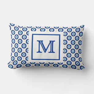 Personalized Monogram Modern Evil Eye Pattern  Lumbar Pillow