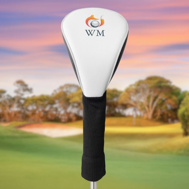 Personalized Monogram Modern Fox And Ball Golf Head Cover (Personalized Monogram Modern Fox And Ball Golf Head Cover)