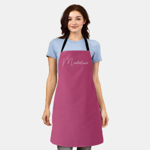 Personalized Monogram Modern Pink Apron