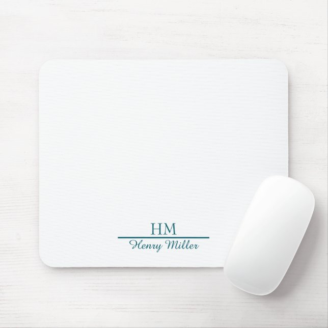Personalized Monogram Mousepad–Custom Initial  Mouse Pad (With Mouse)