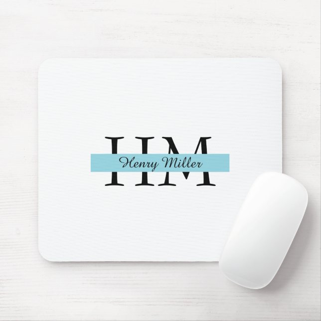 Personalized Monogram Mousepad | Custom Initials (With Mouse)