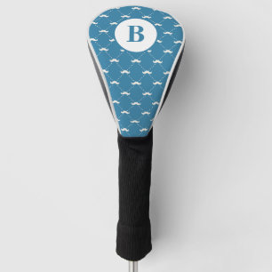 Personalized Monogram Moustache Pattern Fathers Da Golf Head Cover