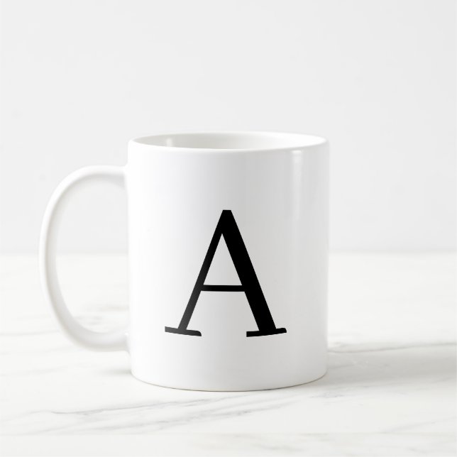 Personalized Monogram Mug - Custom Letter Coffee M (Left)