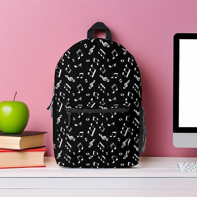 Personalized Monogram Music Notes Pattern Printed Backpack (Creator Uploaded)