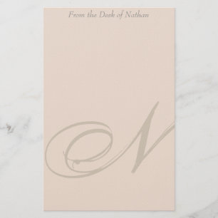Personalized Monogram N Stationery