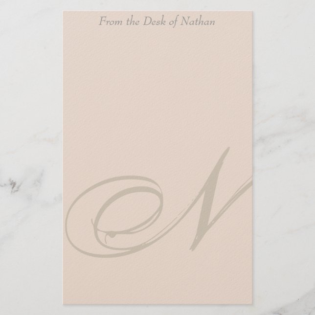Personalized Monogram N Stationery (Front)