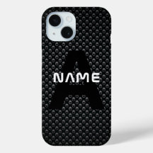 Personalized Monogram Name Black and White Texture