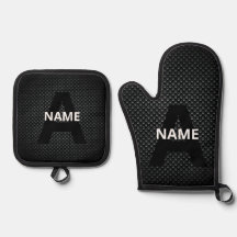 Personalized Monogram Name Black and White Texture