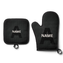 Personalized Monogram Name Black and White Texture