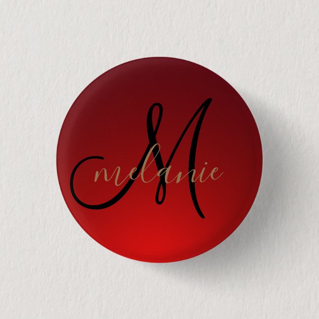 Personalized Monogram Name Custom  1 Inch Round Button (Front)