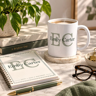 Personalized Monogram Name Elegant Coffee Mug