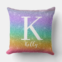 Personalized Monogram Name Faux Glitter Colourful