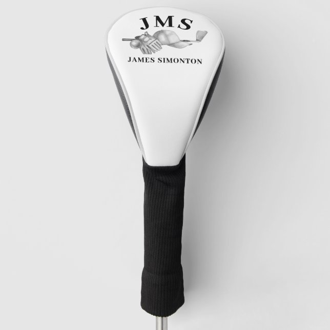 Personalized Monogram Name Golf Club Hat Glove Head Cover (Front)