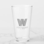 Personalized Monogram Name Groomsman Glass<br><div class="desc">Give unique bold monogrammed glassware groomsman gift with grey typography,  a large name initial,  name and date.</div>