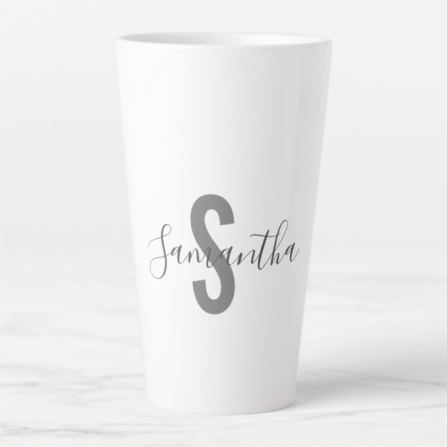 Personalized Monogram Name  Latte Mug (Front)