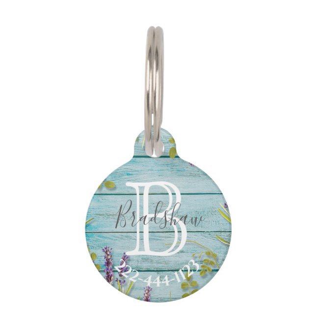 Personalized Monogram Name  Pet Tag (Front)