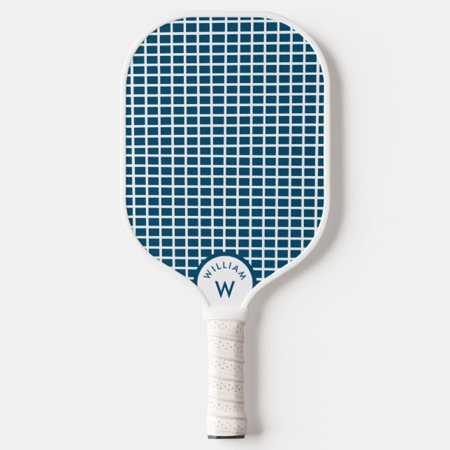  Personalized Monogram Name Pickleball String Blue Paddle (Front)