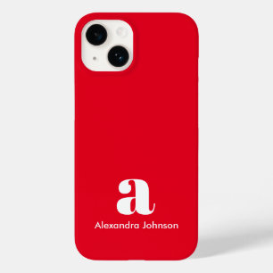 Personalized Monogram Name Simple Red Modern Case-Mate iPhone 14 Case