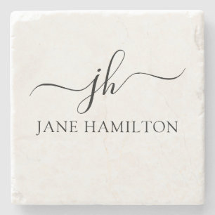 Personalized Monogram Name Stone Coaster