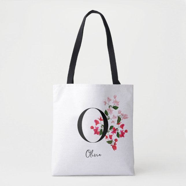 Personalized Monogram Name Tote Bag - Letter O (Front)
