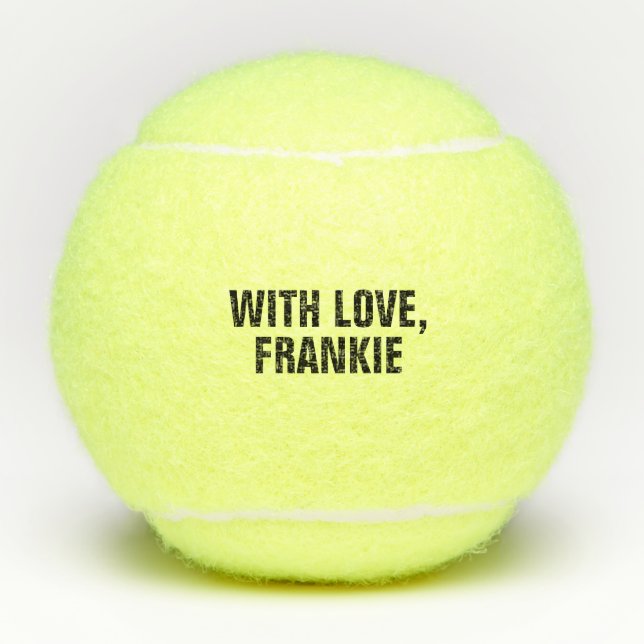 Personalized Monogram & Name Wedding Favour Tennis Balls (Front)